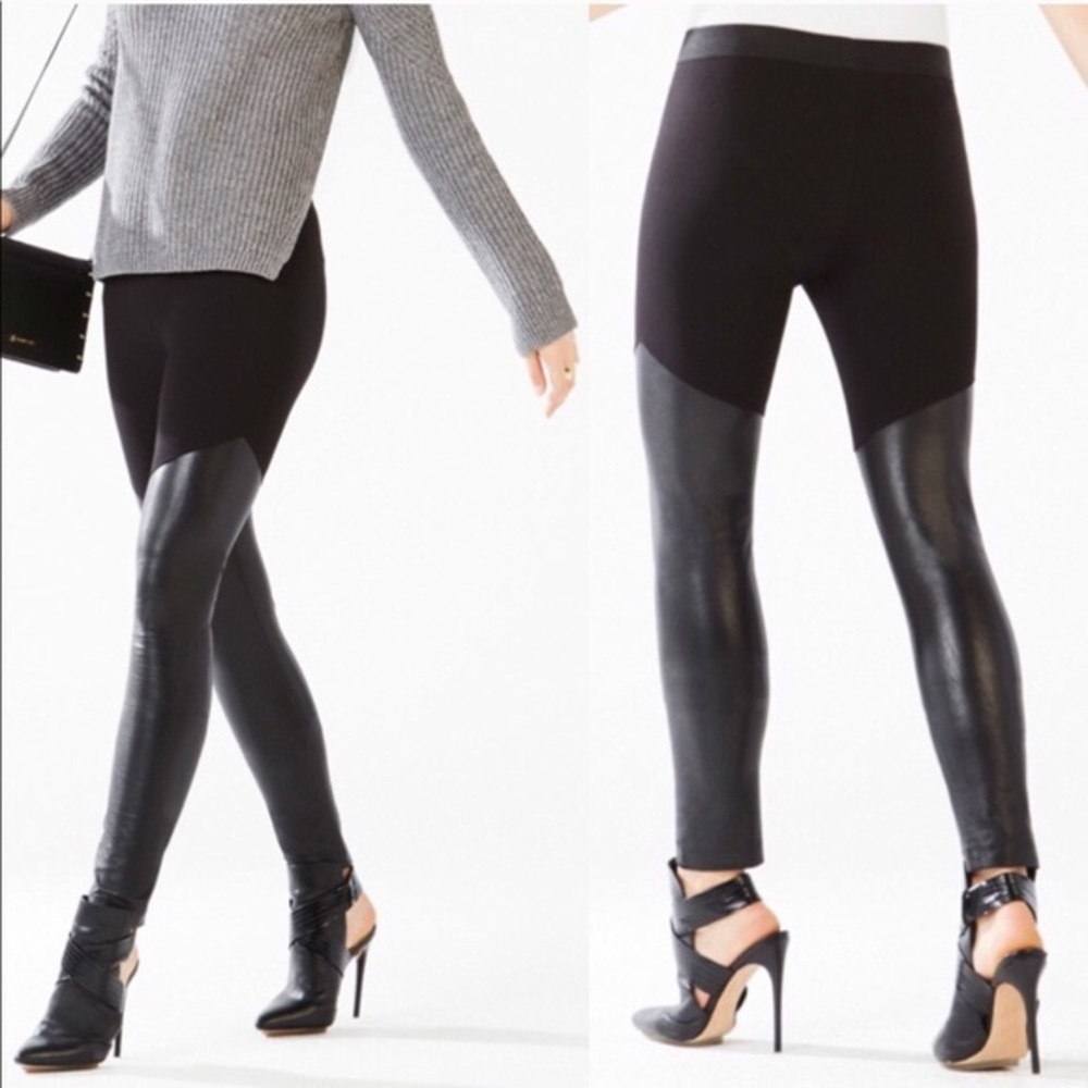 BCBG Francisco two toned faux leather legging
